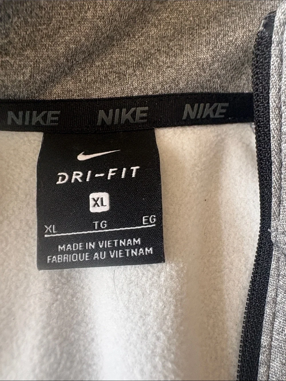Nike Men's Heather Gray Quarter-Zip Pullover with Black Swoosh